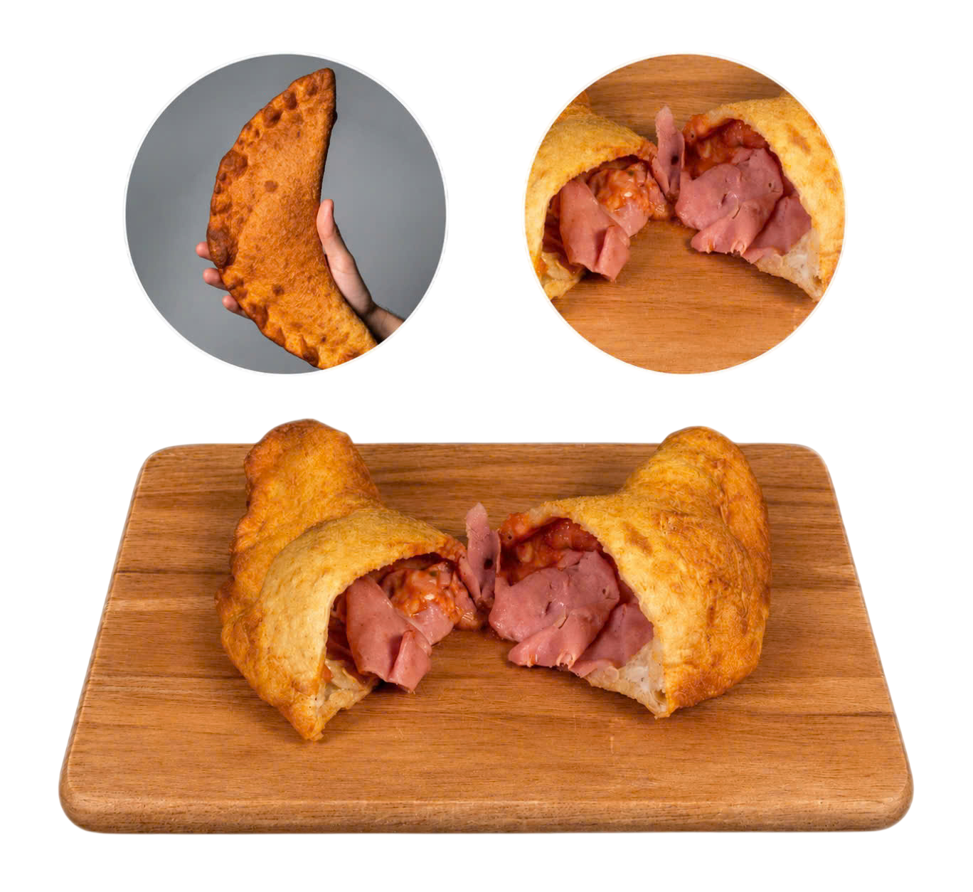 Panzerotti tomato sauce, mortadella and mozzarella